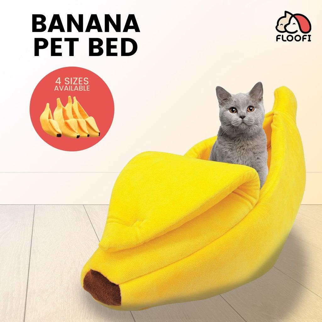 Floofi Banana Pet Bed (M Yellow) - PT-PB-192-QQQ - Pet Parlour Australia