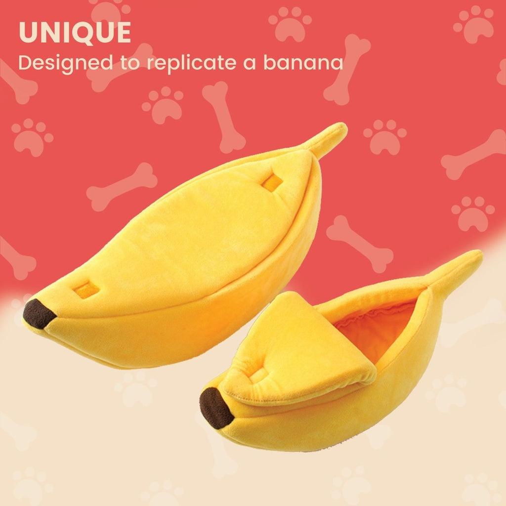 Floofi Banana Pet Bed (M Yellow) - PT-PB-192-QQQ - Pet Parlour Australia