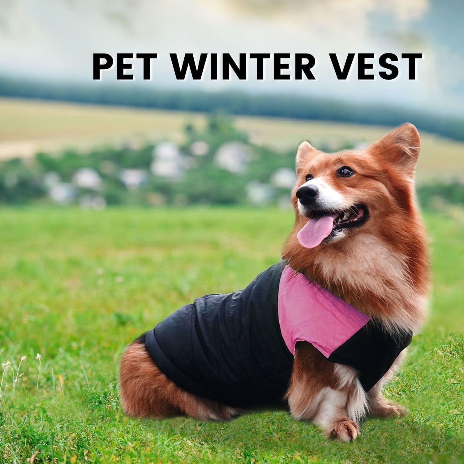Floofi Pet Winter Vest (L Pink) PT-PV-106-QQQ - Pet Parlour Australia