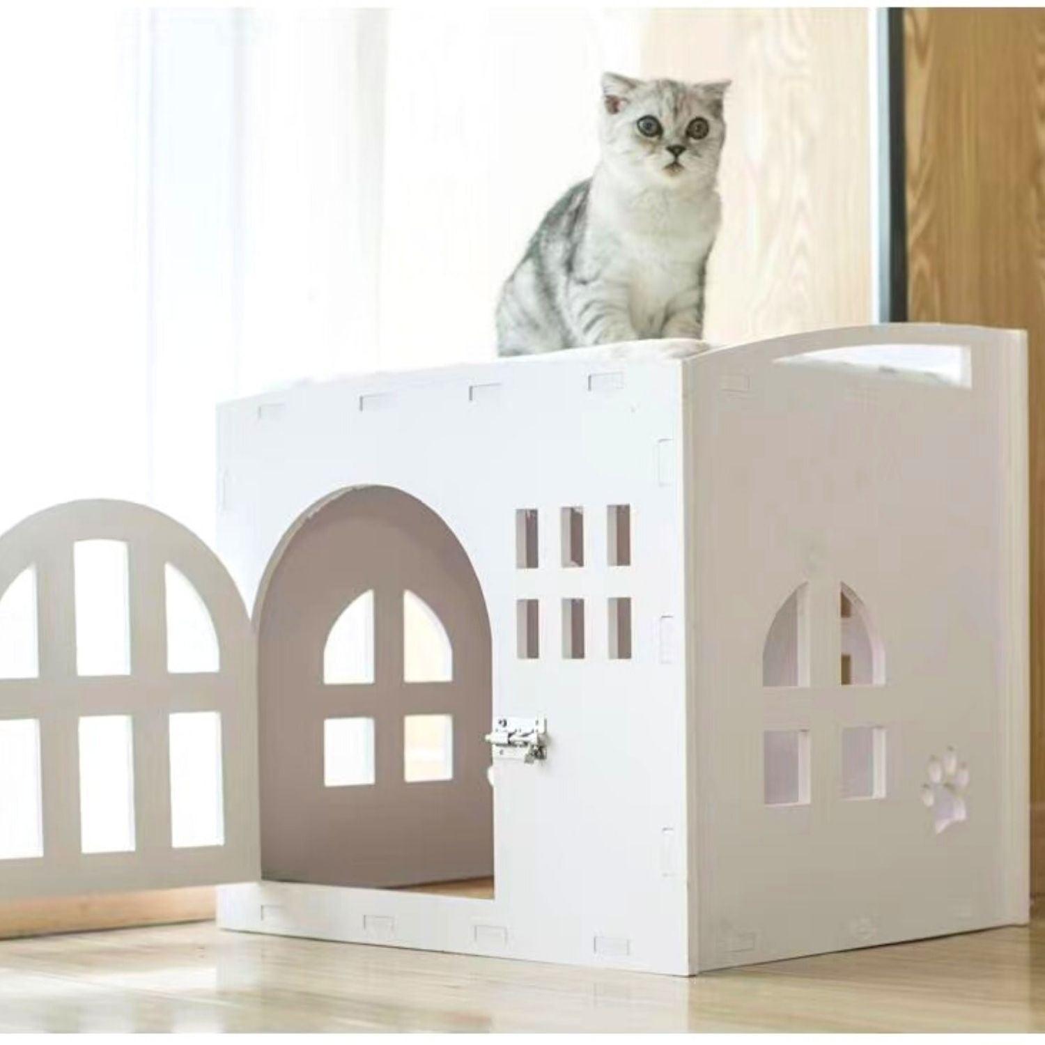 Floofi Box House White (S) - PT-PH-191-GF - Pet Parlour Australia