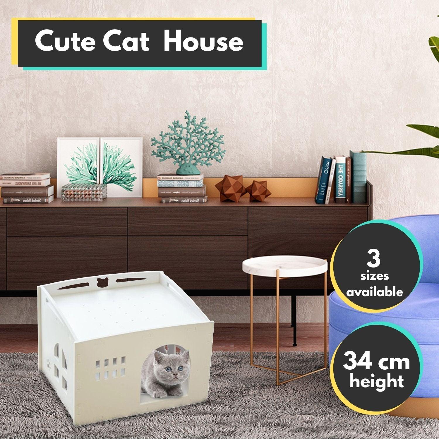 Floofi Box House White (S) - PT-PH-191-GF - Pet Parlour Australia