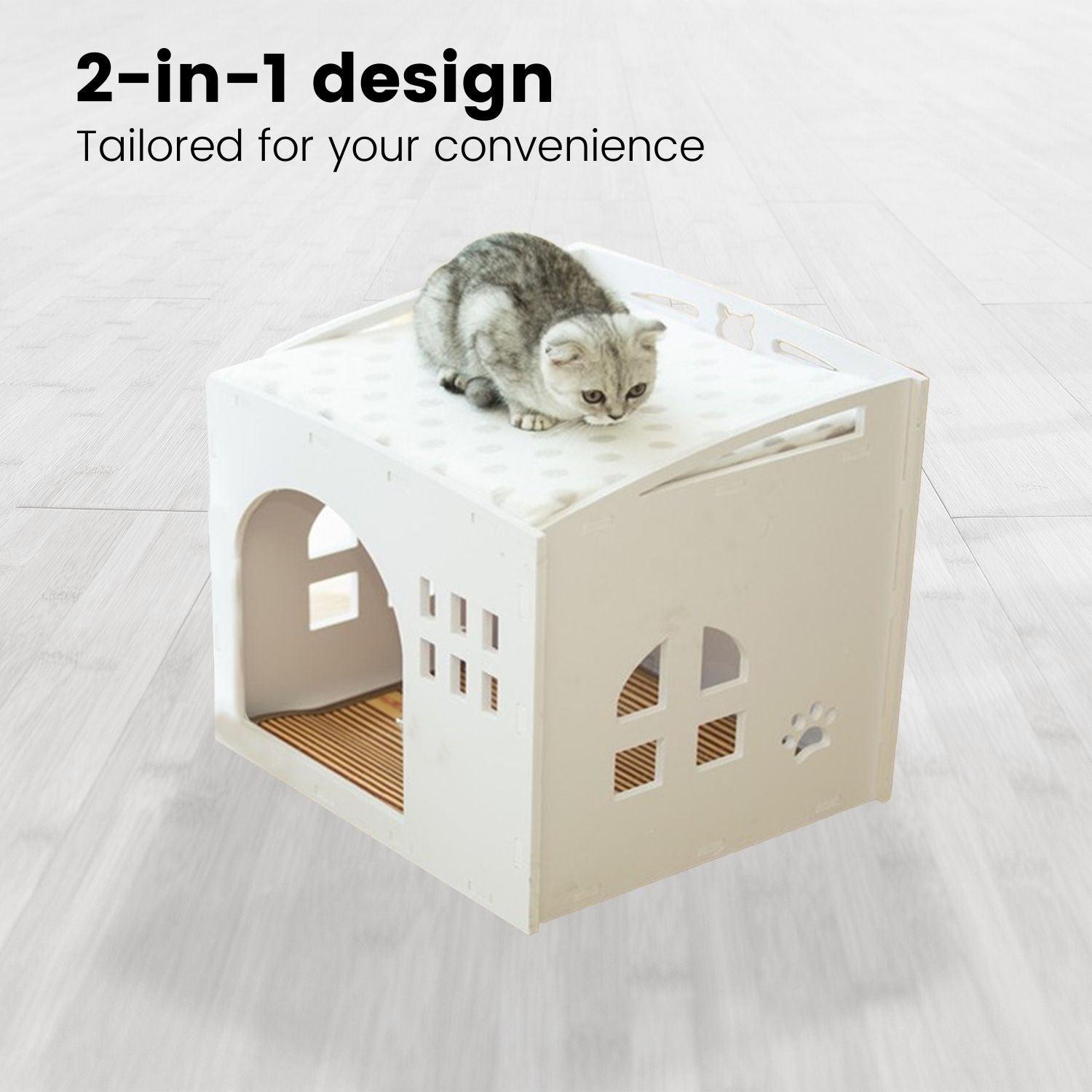 Floofi Box House White (S) - PT-PH-191-GF - Pet Parlour Australia