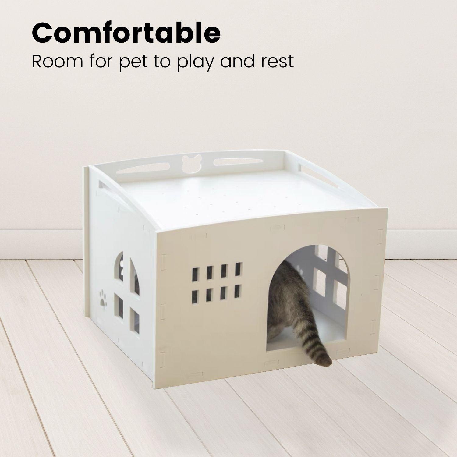 Floofi Box House White (S) - PT-PH-191-GF - Pet Parlour Australia