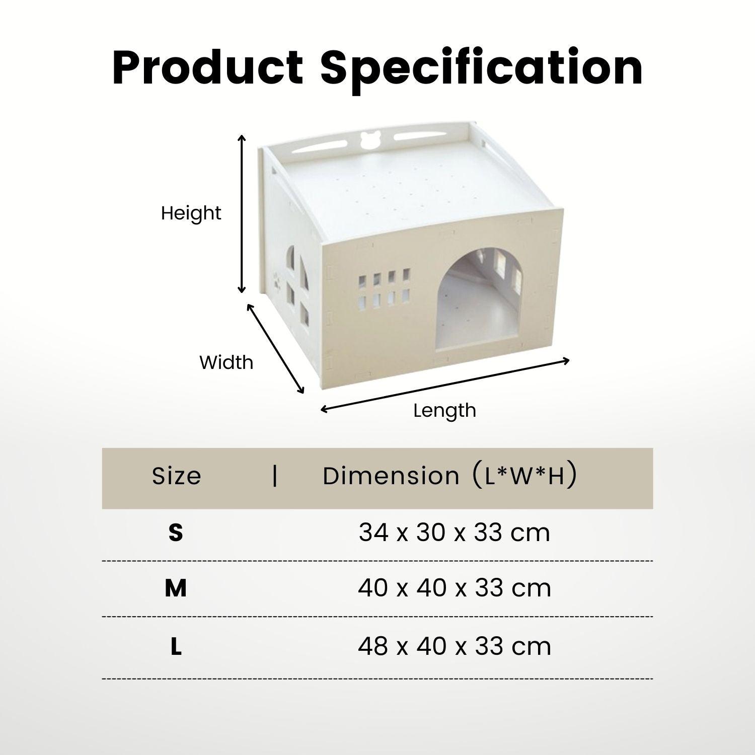 Floofi Box House White (S) - PT-PH-191-GF - Pet Parlour Australia