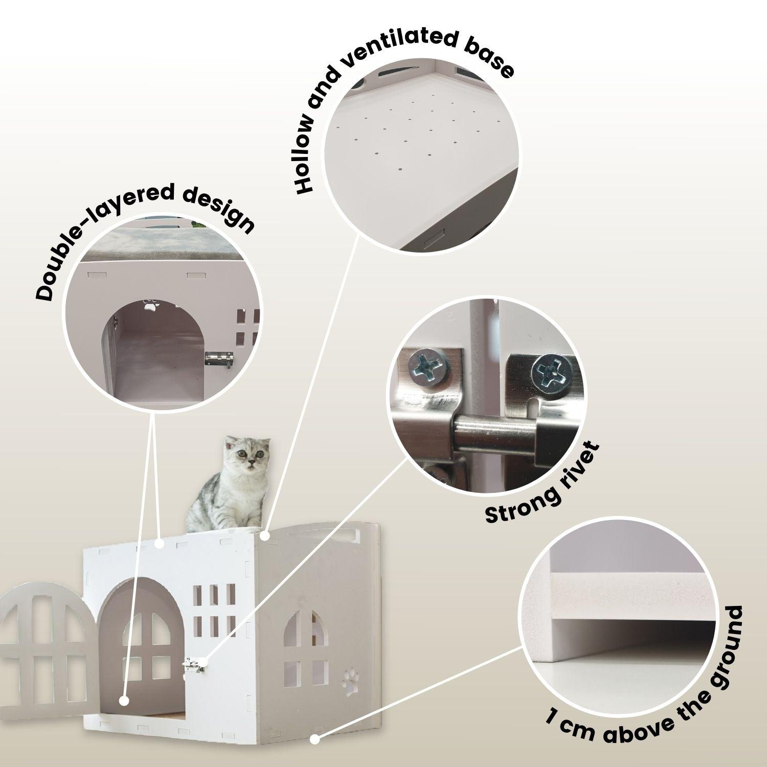 Floofi Box House White (S) - PT-PH-191-GF - Pet Parlour Australia