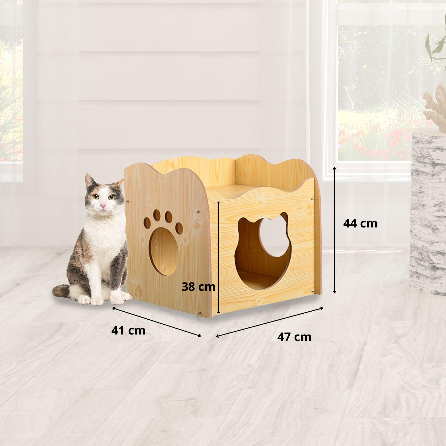 Floofi Pet House Wooden Cat Paw Shape Hole (Yellow) PT-PH-205-YS - Pet Parlour Australia