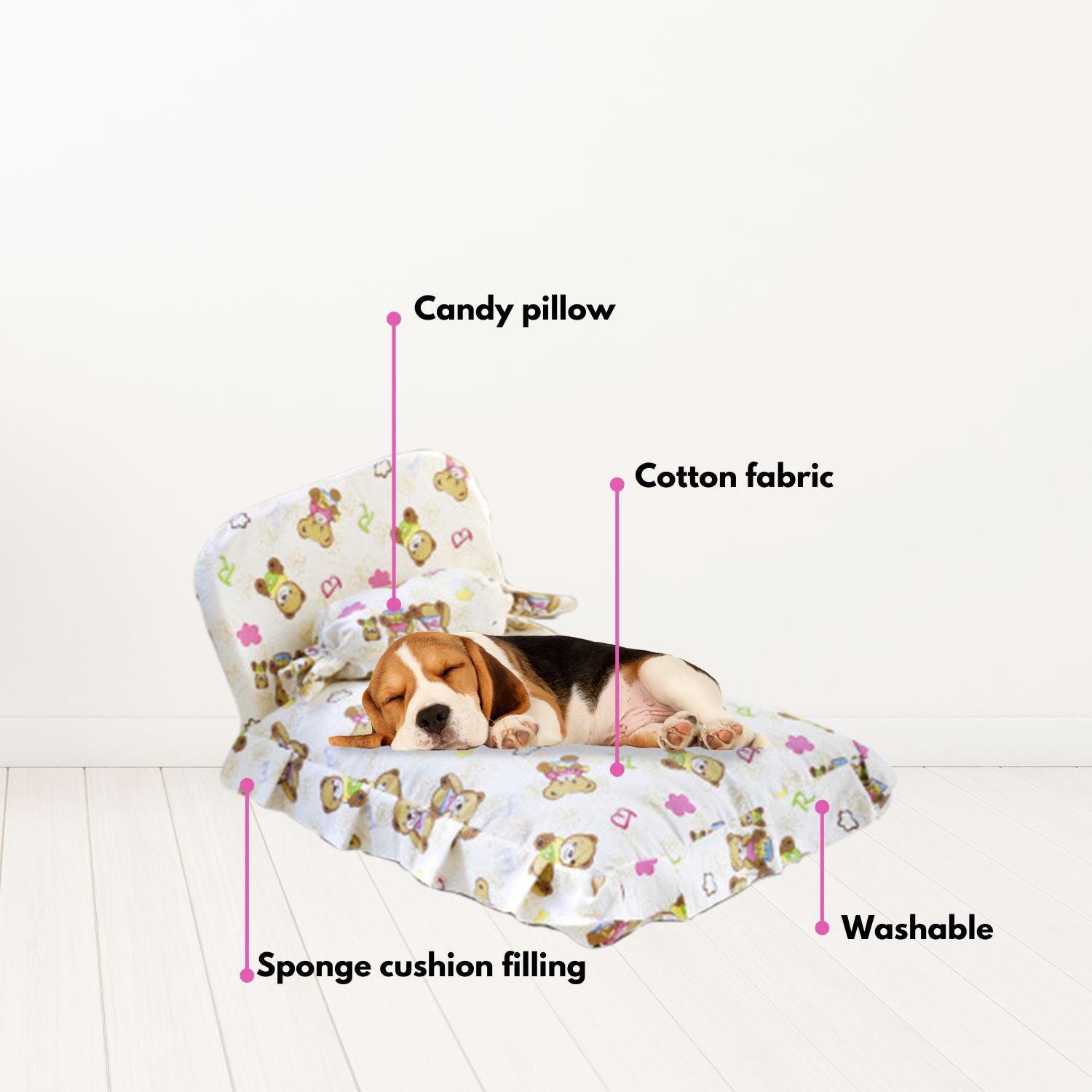 Floofi Pet Bed With Pillow and Quilt Star (M) PT-PB-255-YMJ - Pet Parlour Australia