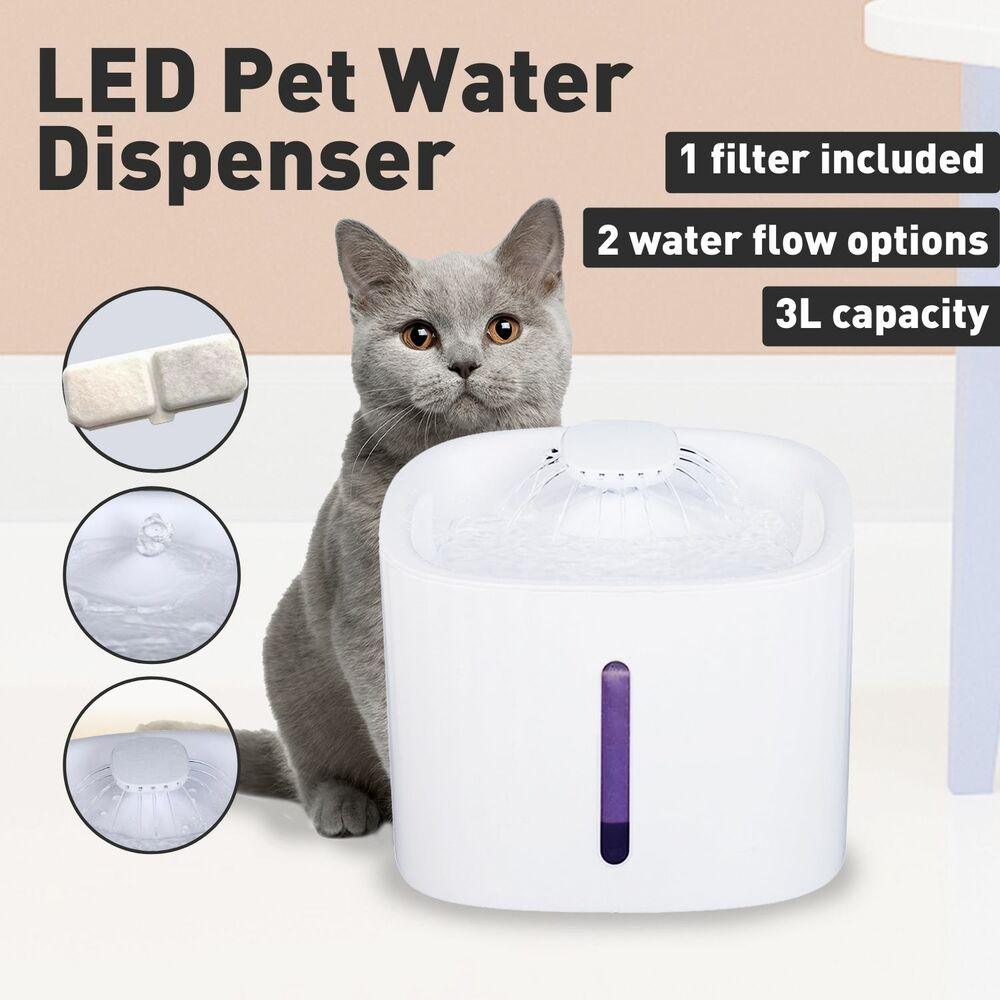 Floofi Pet Water Fountain Dispenser LED USB 3L PT-WD-103-ZM - Pet Parlour Australia