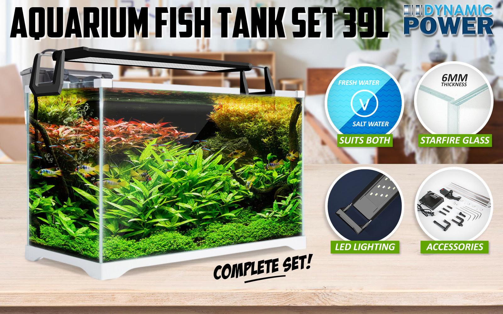 Dynamic Power Aquarium Fish Tank 39L Starfire Glass - Pet Parlour Australia