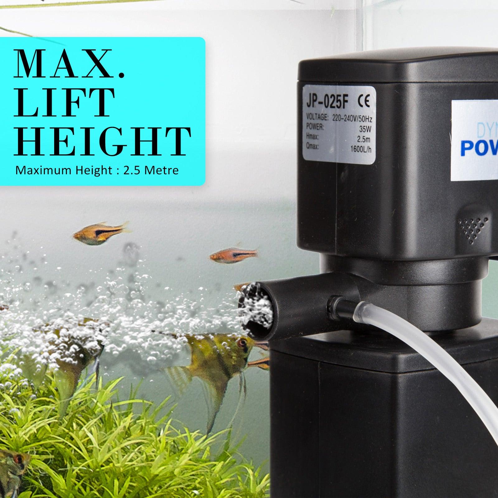 Dynamic Power Aquarium Submersible Filter 1600L/H 35W 2.5m Pond Pump - Pet Parlour Australia