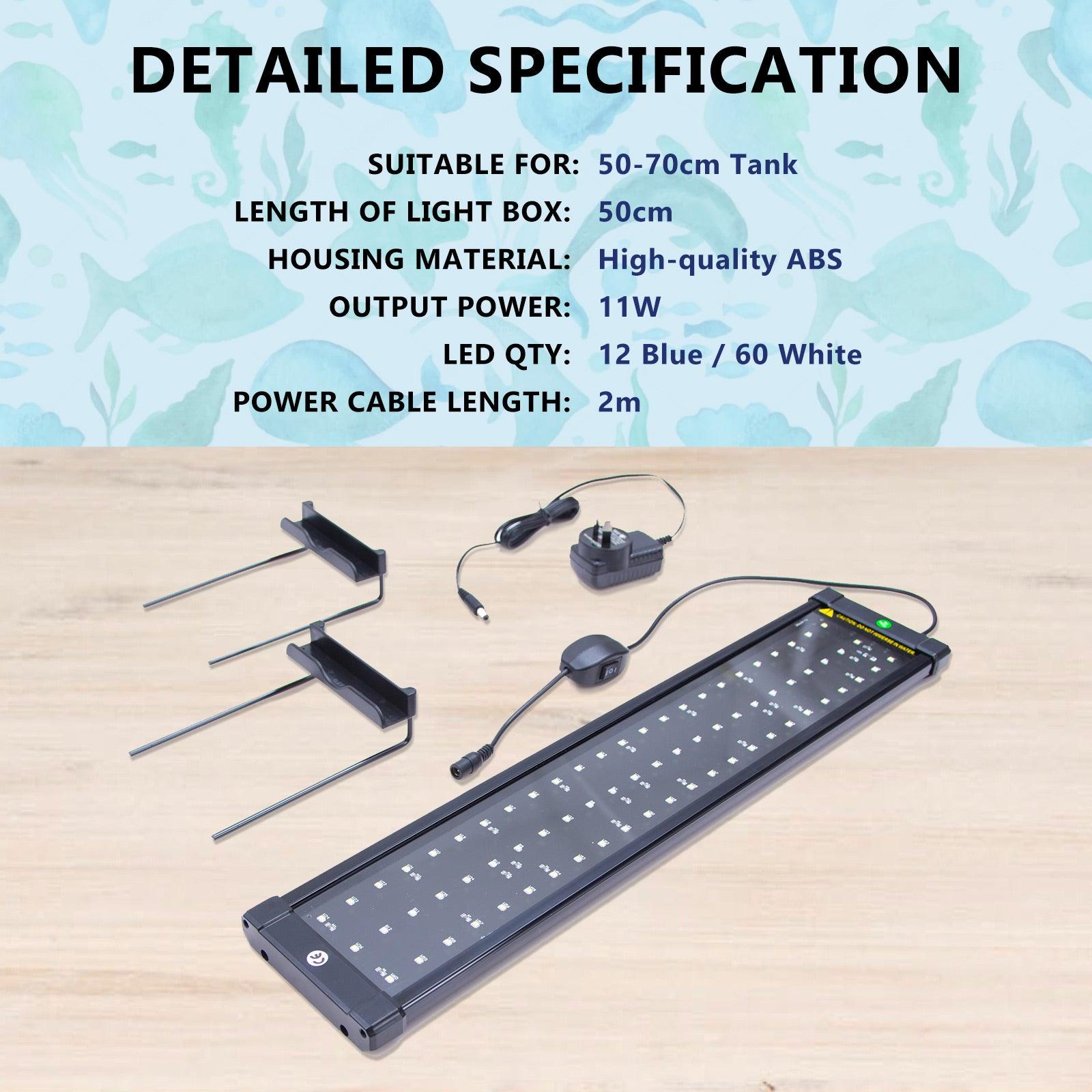 Dynamic Power 2 Set 11W Aquarium Blue White LED Light for Tank 50-70cm - Pet Parlour Australia