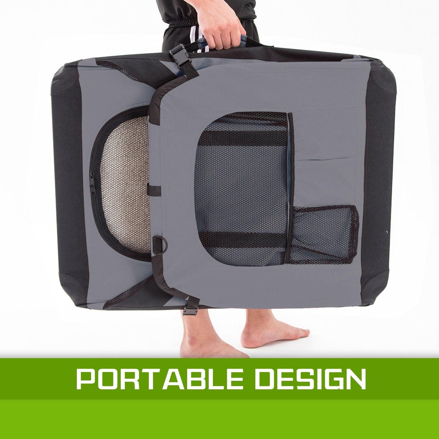 Paw Mate Grey Portable Soft Dog Cage Crate Carrier XXXL - Pet Parlour Australia