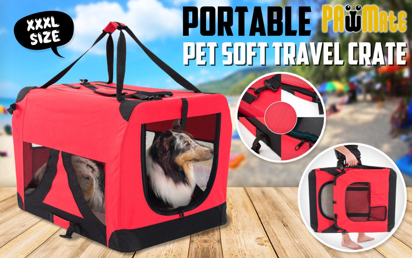 Paw Mate Red Portable Soft Dog Cage Crate Carrier XXXL - Pet Parlour Australia