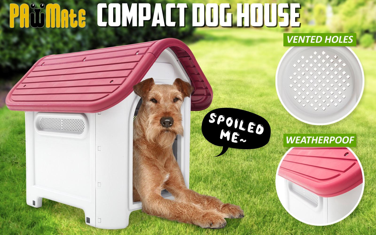 Paw Mate Pink Dog Kennel House Luna Plastic M - Pet Parlour Australia