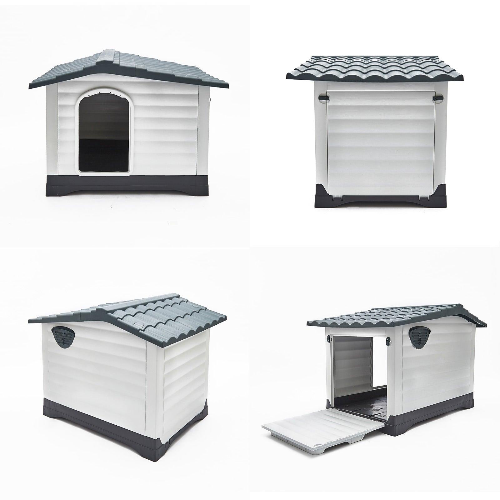 Paw Mate Blue Grey Dog Kennel House Plastic Weatherproof Outdoor Molly XXL - Pet Parlour Australia