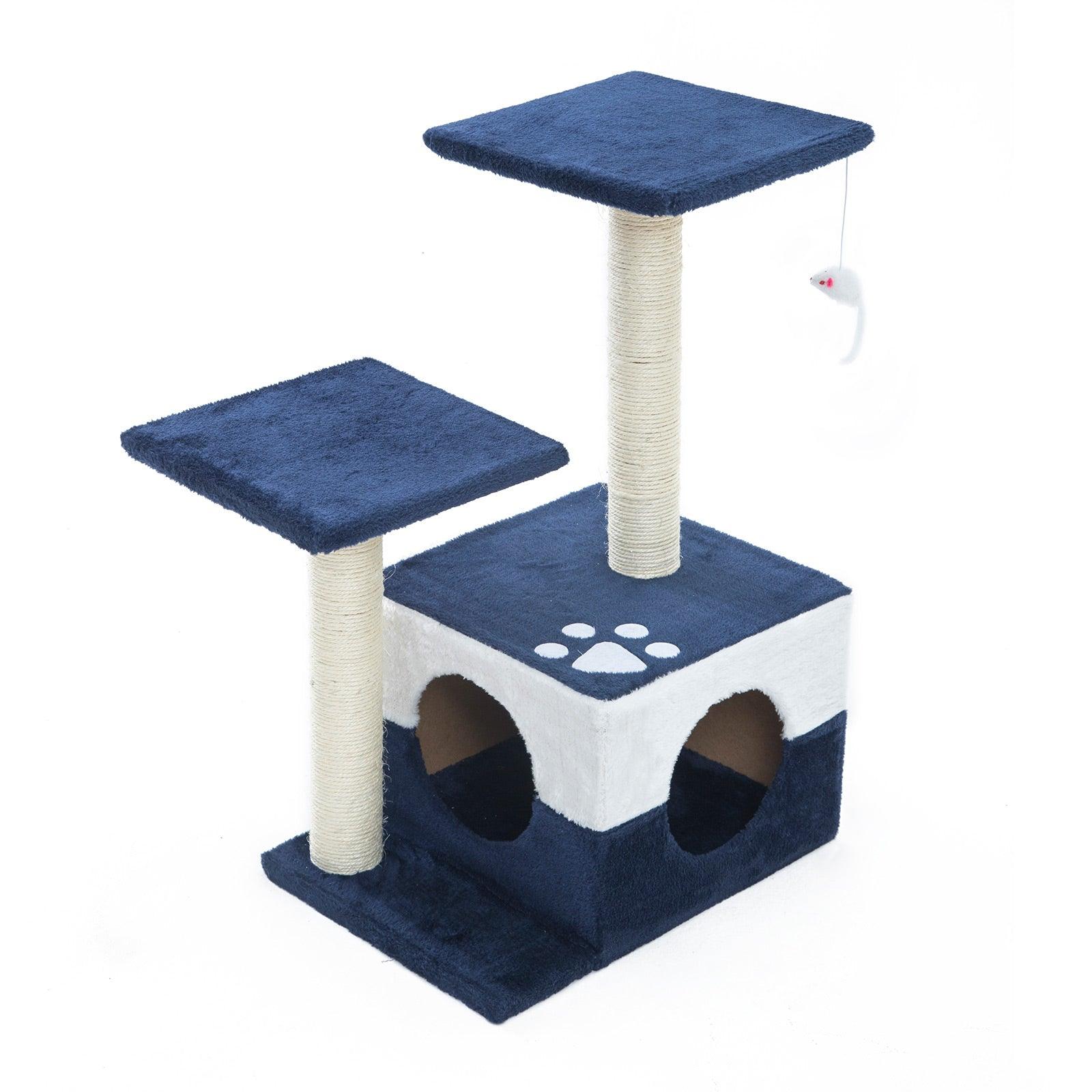 Paw Mate 69cm Blue Cat Tree Mono Multi Level Scratcher - Pet Parlour Australia