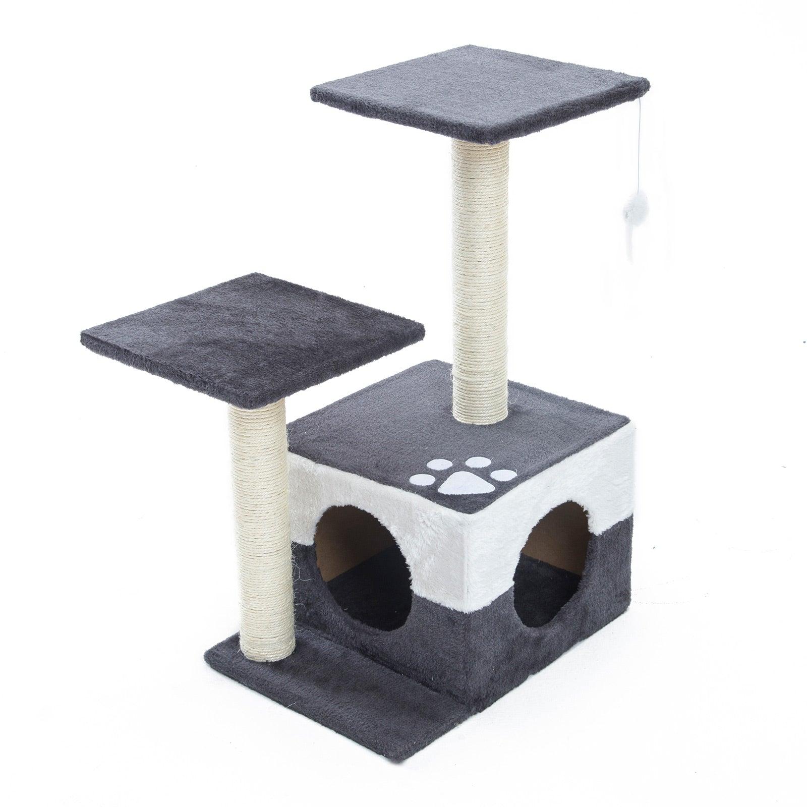 Paw Mate 69cm Grey Cat Tree Mono Multi Level Scratcher - Pet Parlour Australia