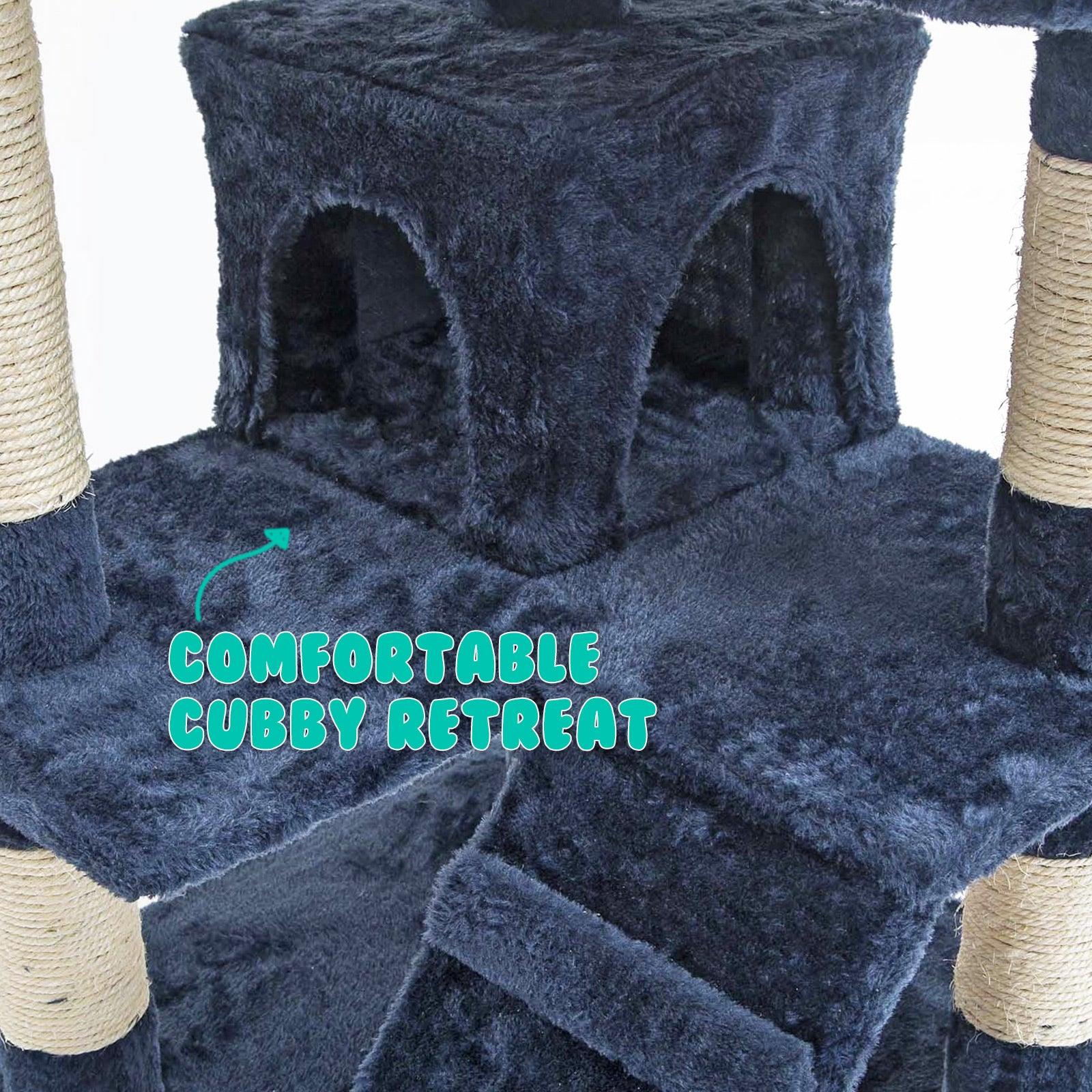 Paw Mate 130cm Blue Cat Tree Soho Multi Level Scratcher - Pet Parlour Australia