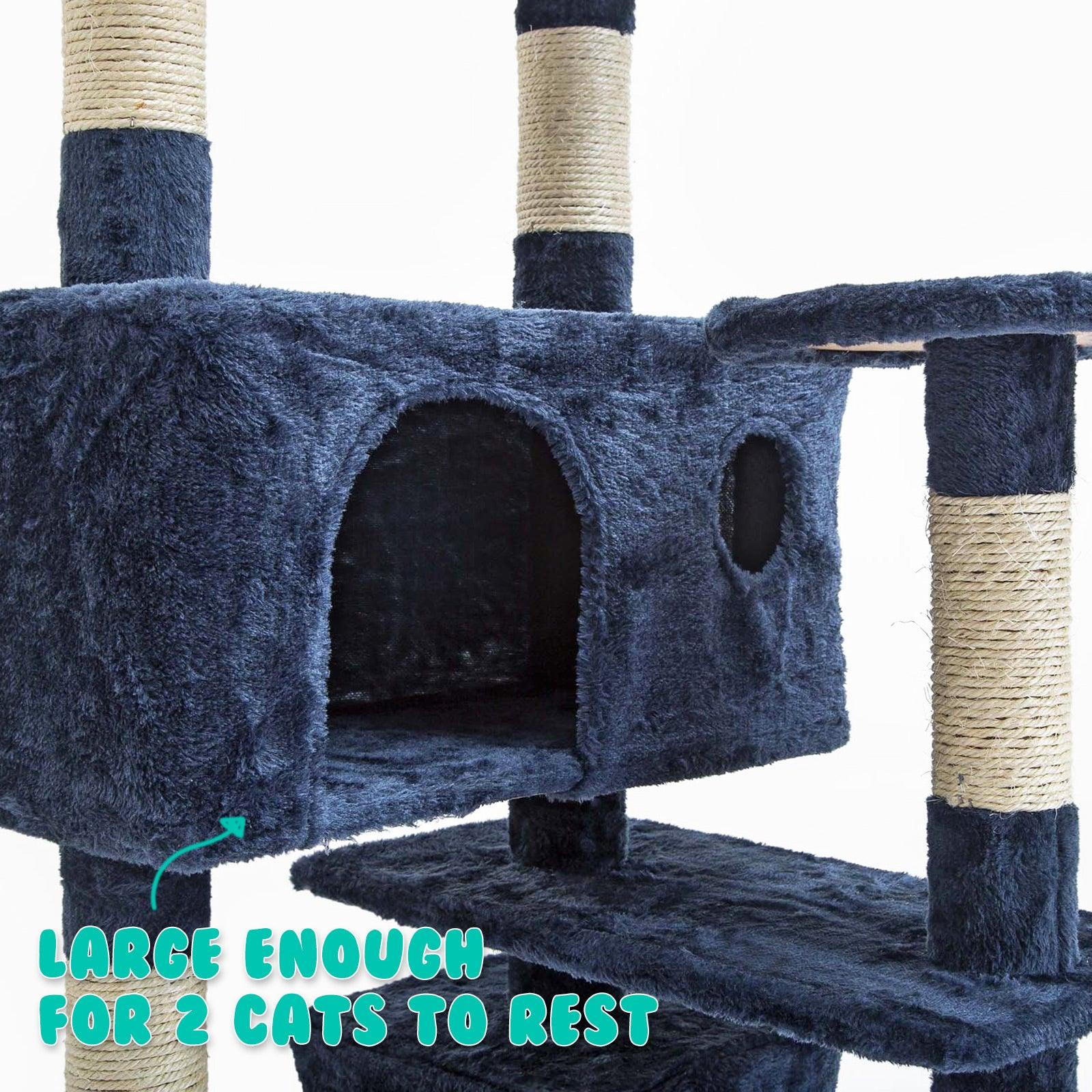 Paw Mate 130cm Blue Cat Tree Soho Multi Level Scratcher - Pet Parlour Australia