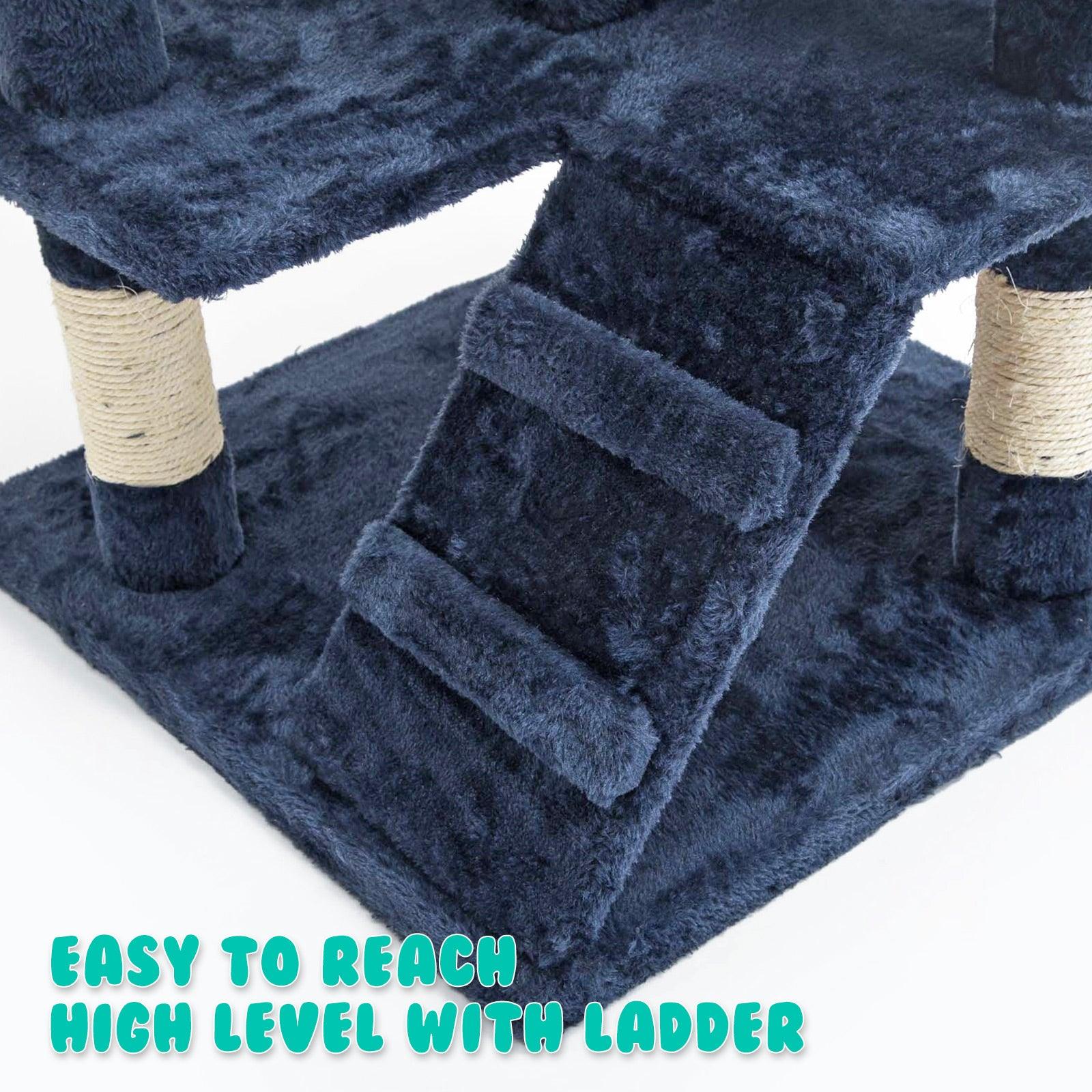 Paw Mate 130cm Blue Cat Tree Soho Multi Level Scratcher - Pet Parlour Australia