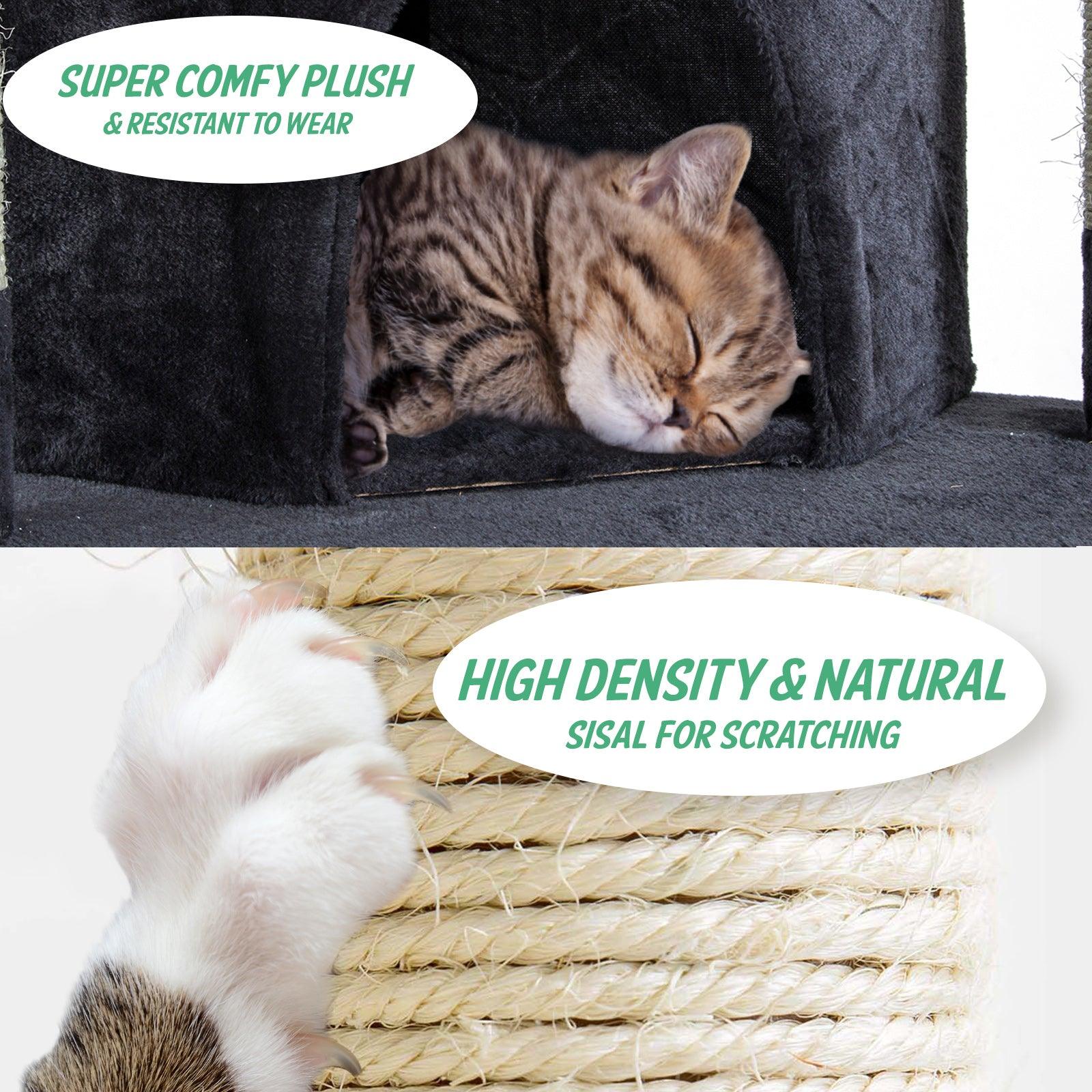 Paw Mate 201cm Grey Cat Tree Parala Multi Level Scratcher - Pet Parlour Australia