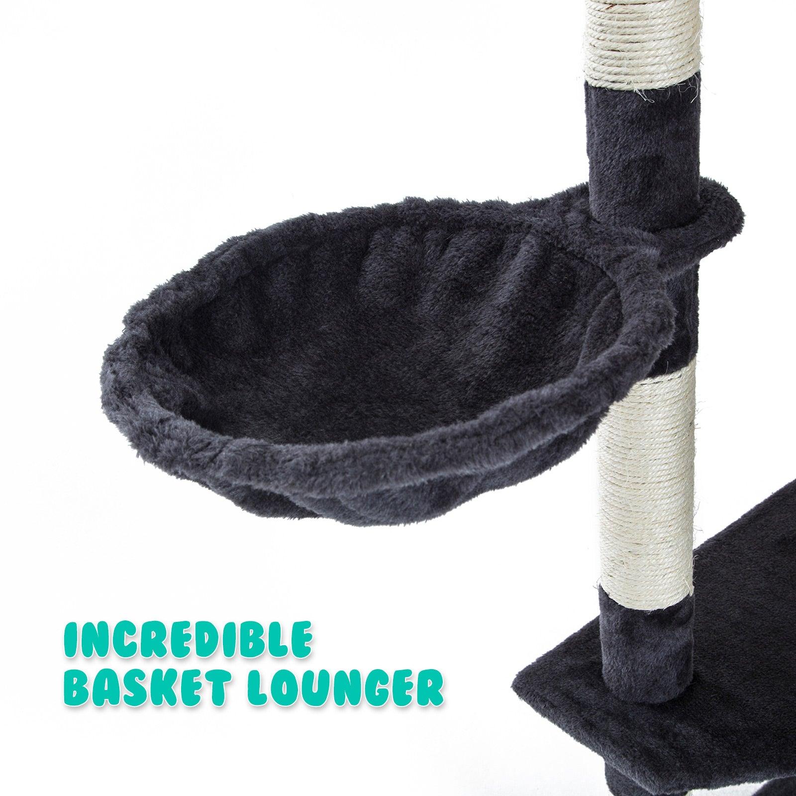 Paw Mate 201cm Grey Cat Tree Parala Multi Level Scratcher - Pet Parlour Australia