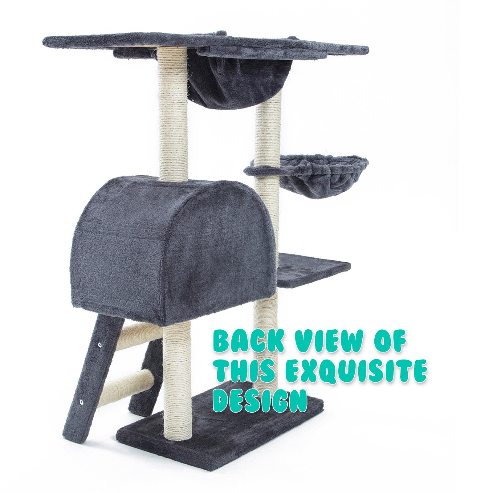 Paw Mate 100cm Grey Cat Tree Atacama Multi Level Scratcher - Pet Parlour Australia