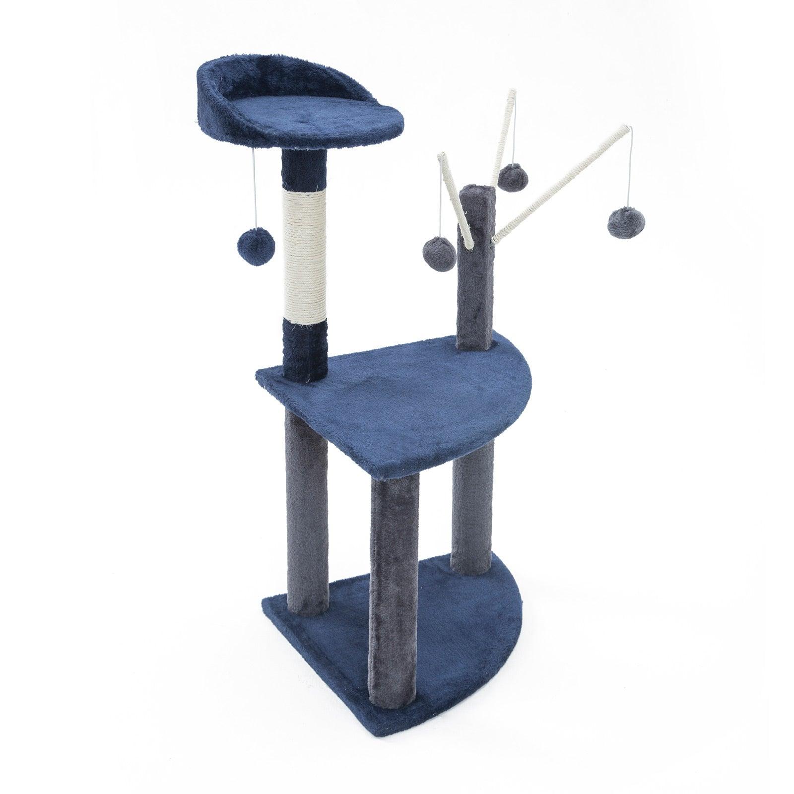 Paw Mate 96cm Blue Cat Tree Luna Multi Level Scratcher - Pet Parlour Australia