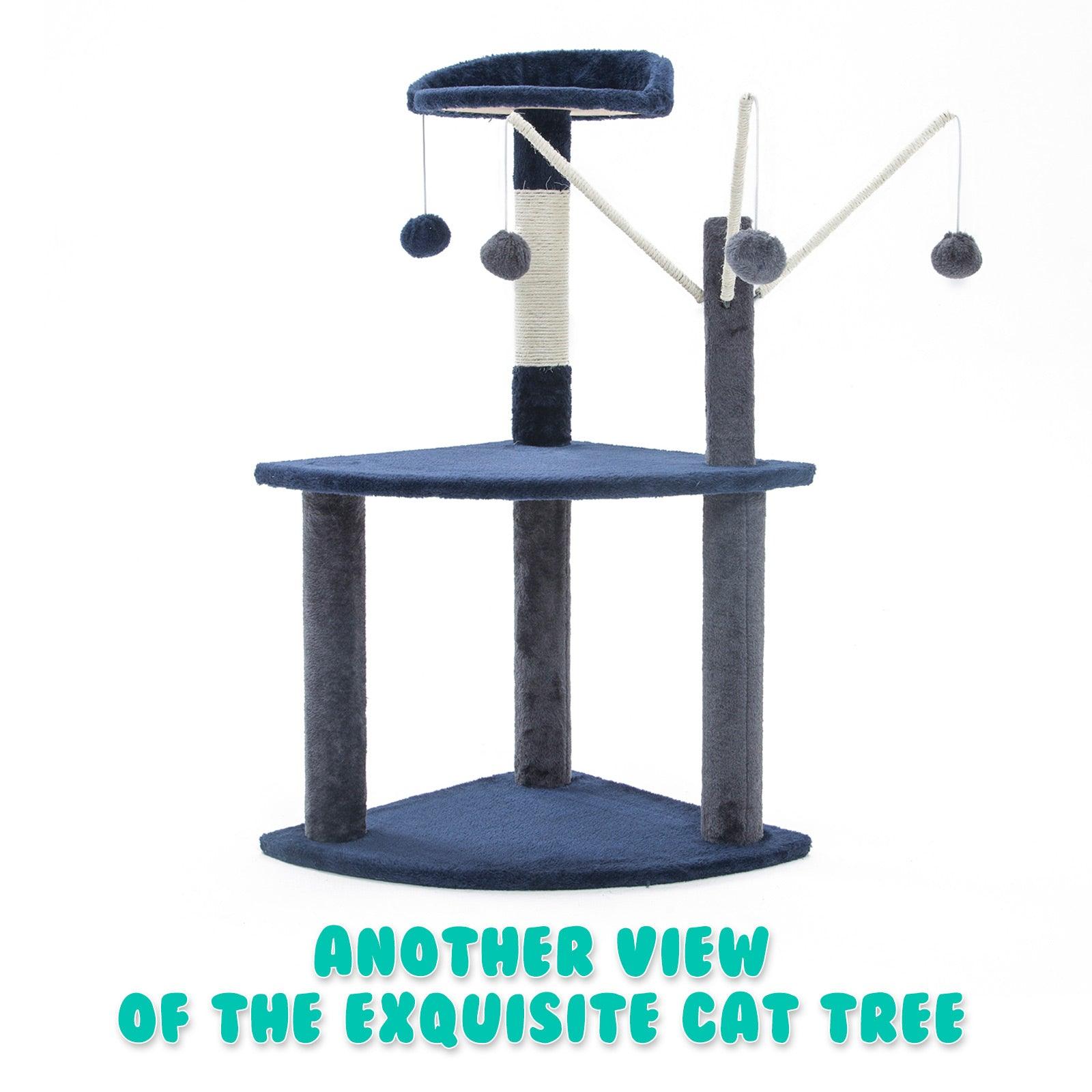 Paw Mate 96cm Blue Cat Tree Luna Multi Level Scratcher - Pet Parlour Australia