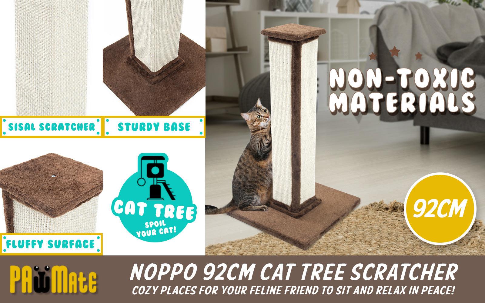 Paw Mate 92cm Brown Cat Tree Noppo Multi Level Scratcher - Pet Parlour Australia