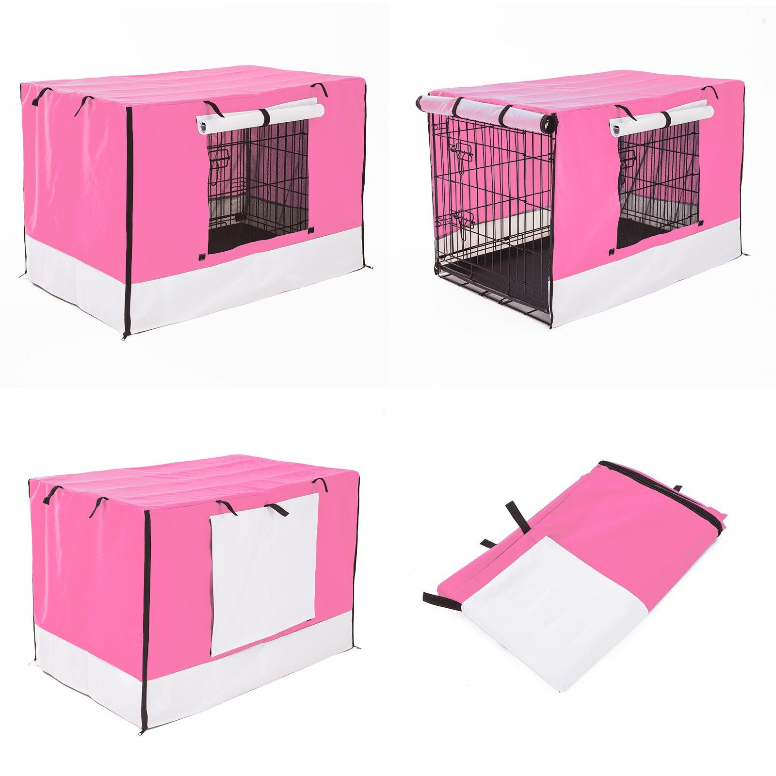 Paw Mate Pink Cage Cover Enclosure for Wire Dog Cage Crate 24in - Pet Parlour Australia