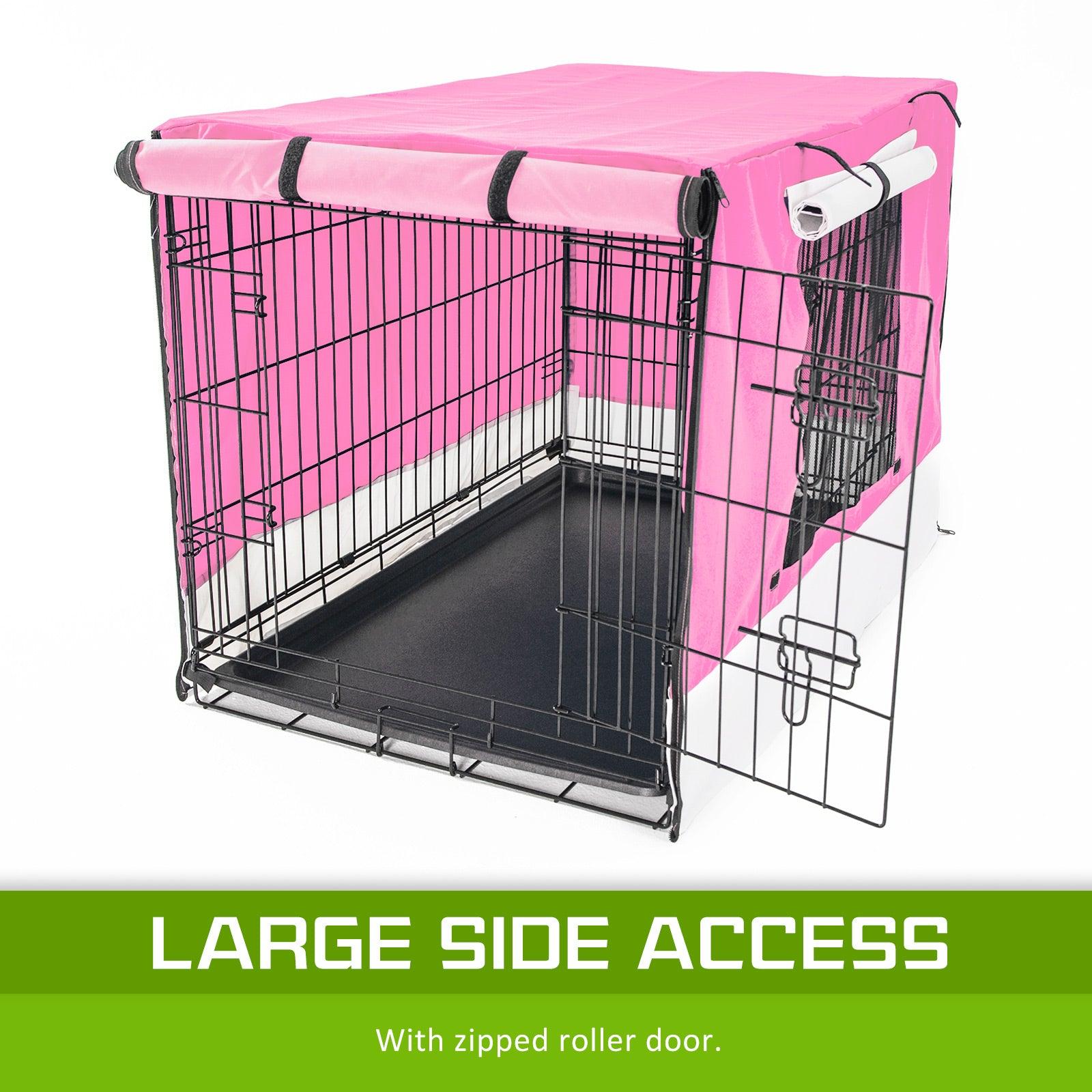 Paw Mate Pink Cage Cover Enclosure for Wire Dog Cage Crate 24in - Pet Parlour Australia