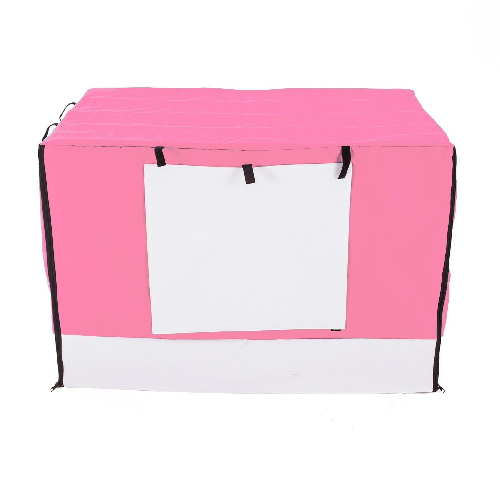 Paw Mate Pink Cage Cover Enclosure for Wire Dog Cage Crate 24in - Pet Parlour Australia