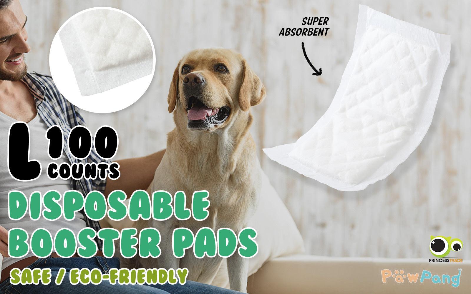 PawPang 100 Ct L Pet Dog Diaper Liners Booster Pads Disposable Adhesive - Pet Parlour Australia