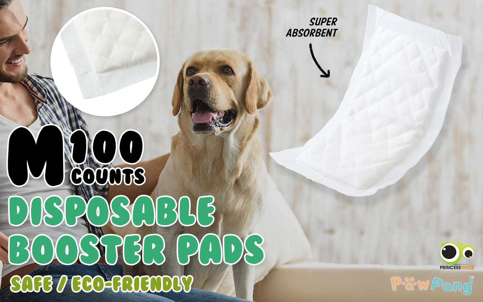 PawPang 100 Ct M Pet Dog Diaper Liners Booster Pads Disposable Adhesive - Pet Parlour Australia