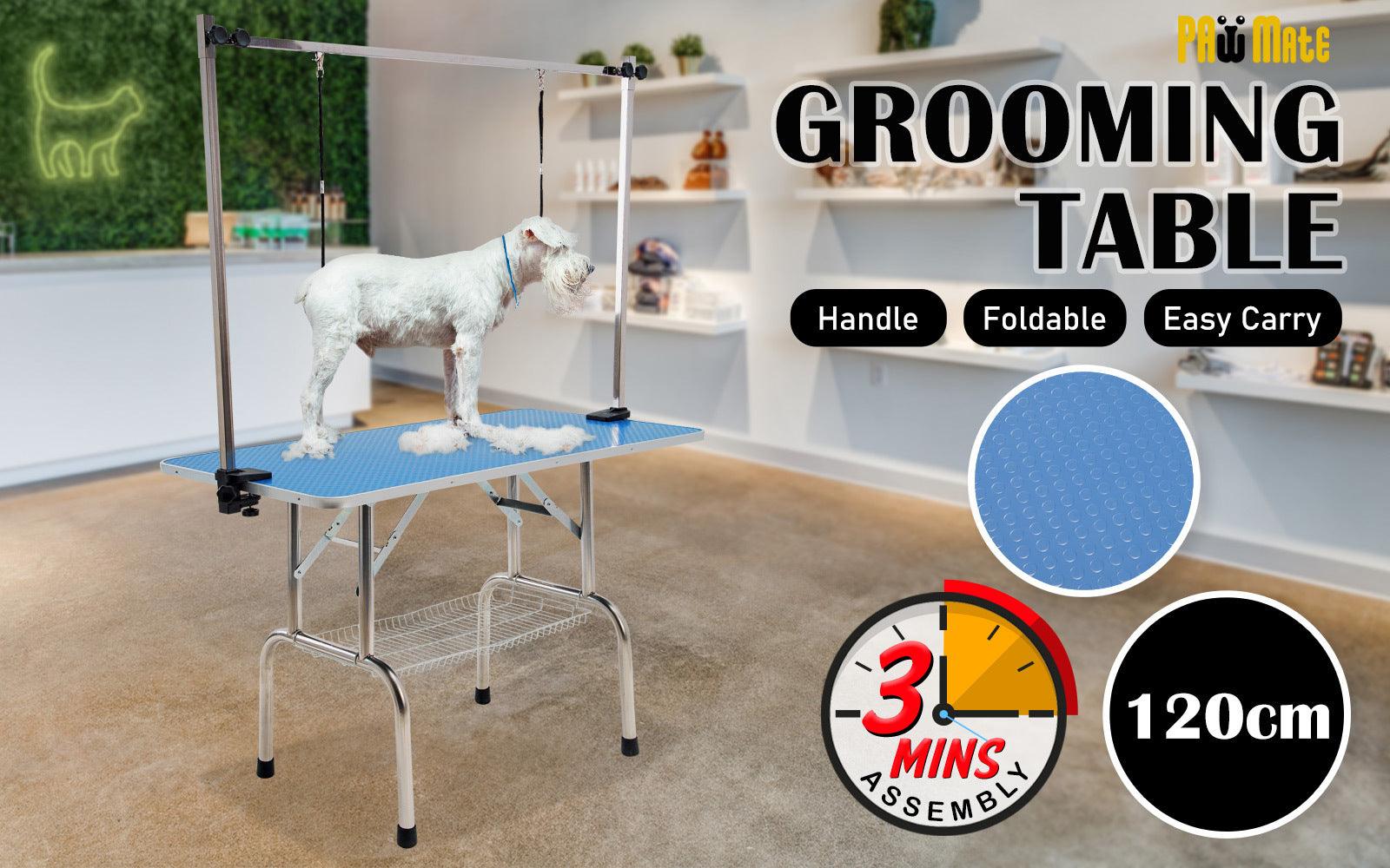 Paw Mate Blue Pet Grooming Salon Table Dual Dog Cat 120cm - Pet Parlour Australia