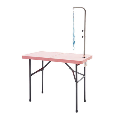 Paw Mat 97cm Pink Dog Cat Pet Grooming Salon Table Foldable Carry Height Adjustable - Pet Parlour Australia