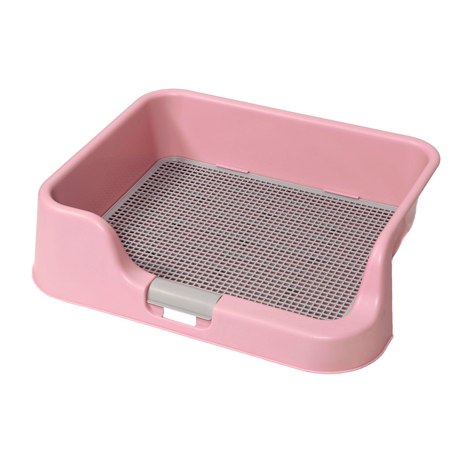 PS KOREA Pink Dog Pet Potty Tray Training Toilet Raised Walls T1 - Pet Parlour Australia