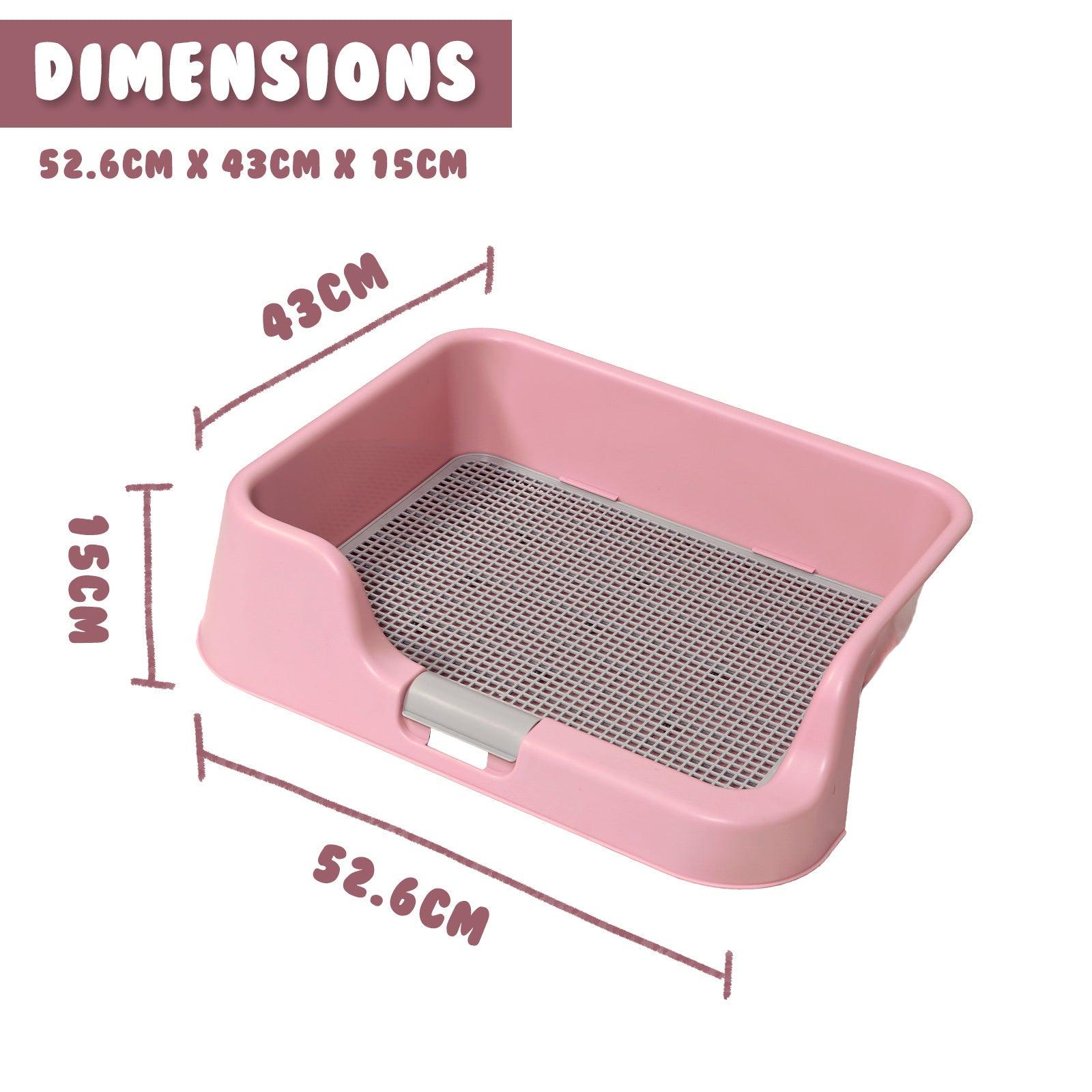 PS KOREA Pink Dog Pet Potty Tray Training Toilet Raised Walls T1 - Pet Parlour Australia