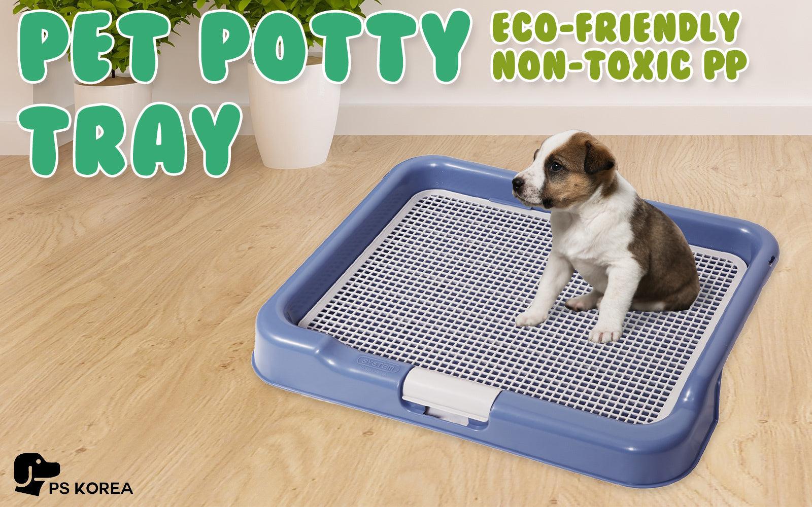 PS KOREA Blue Dog Pet Potty Tray Training Toilet Portable T3 - Pet Parlour Australia