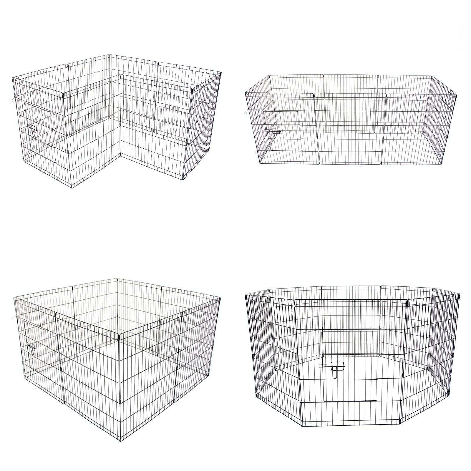 Paw Mate Pet Playpen 8 Panel 24in Foldable Dog Cage + Cover - Pet Parlour Australia