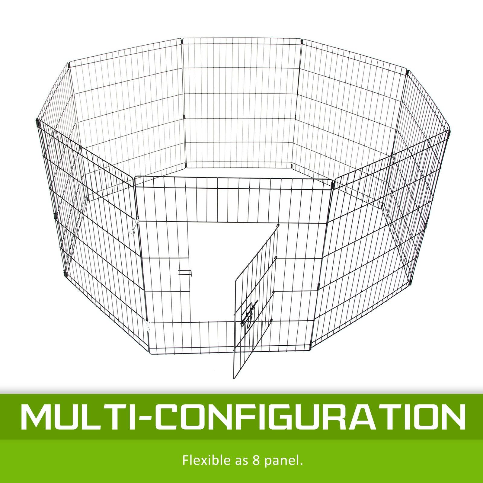 Paw Mate Pet Playpen 8 Panel 24in Foldable Dog Cage + Cover - Pet Parlour Australia