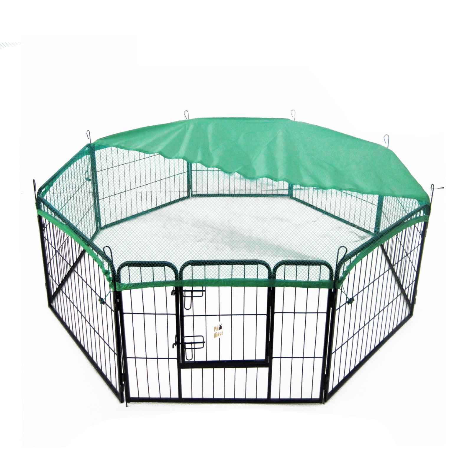 Paw Mate Pet Playpen Heavy Duty 31in 8 Panel Foldable Dog Cage + Cover - Pet Parlour Australia