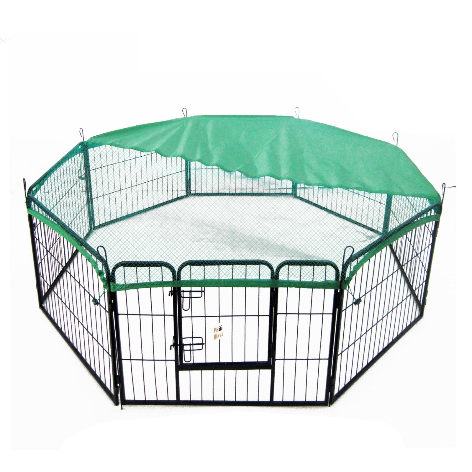 Paw Mate Pet Playpen Heavy Duty 32in 8 Panel Foldable Dog Cage + Cover - Pet Parlour Australia