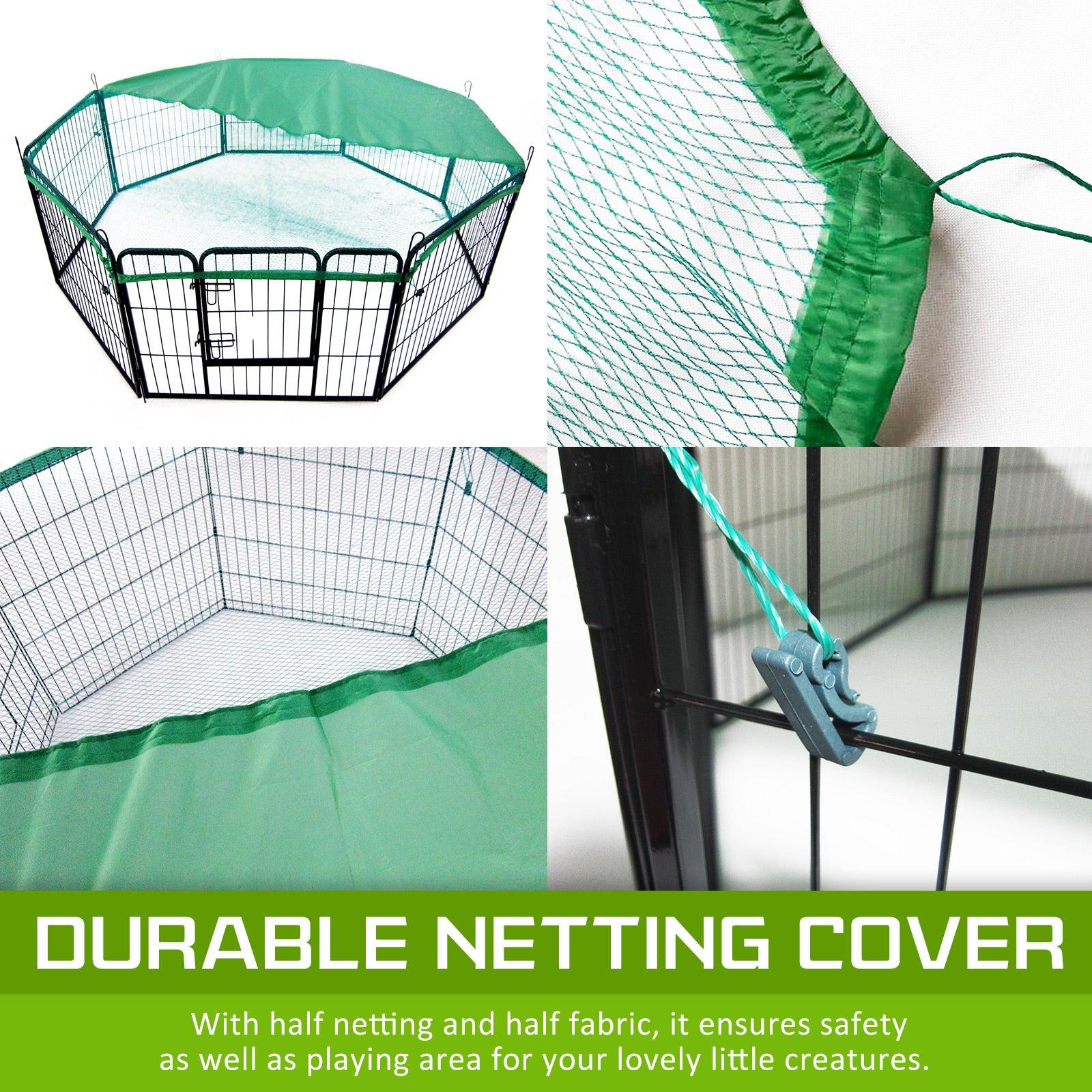 Paw Mate Pet Playpen Heavy Duty 32in 8 Panel Foldable Dog Cage + Cover - Pet Parlour Australia