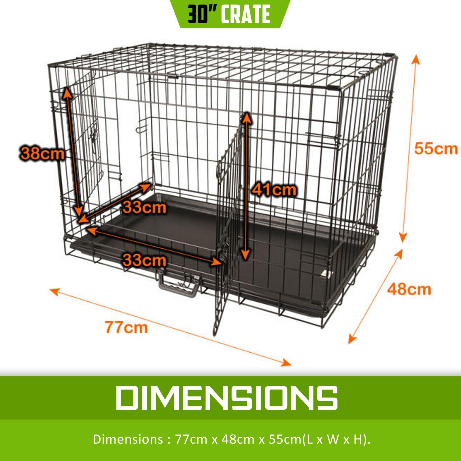 Paw Mate Wire Dog Cage Foldable Crate Kennel 30in with Tray - Pet Parlour Australia