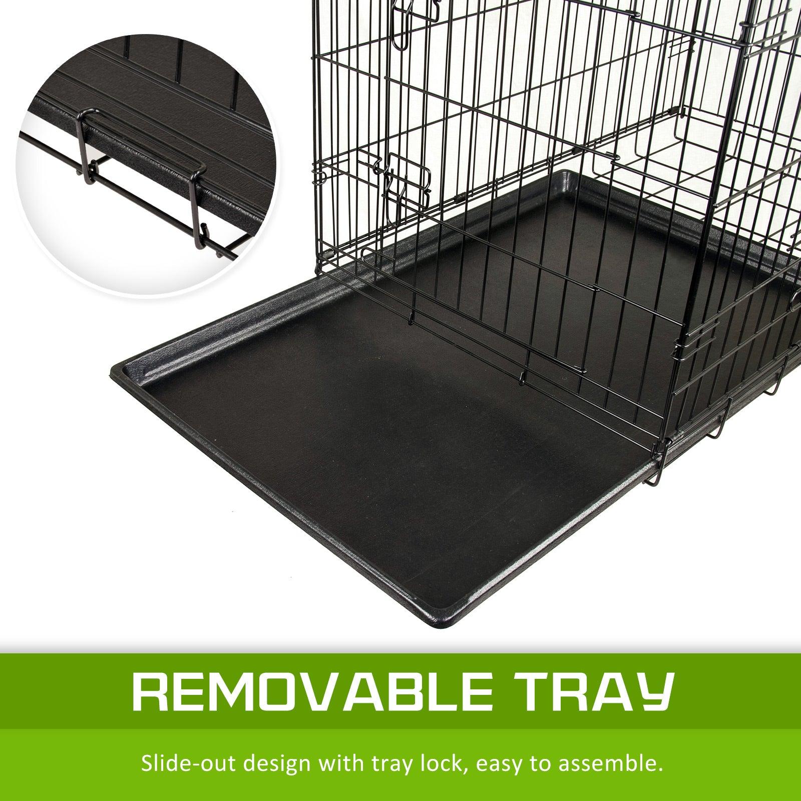 Paw Mate Wire Dog Cage Foldable Crate Kennel 42in with Tray - Pet Parlour Australia