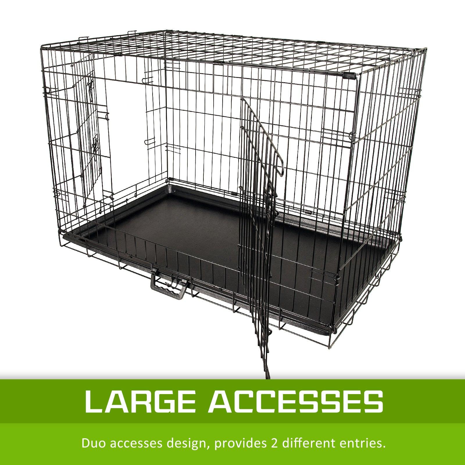 Paw Mate Wire Dog Cage Foldable Crate Kennel 42in with Tray - Pet Parlour Australia