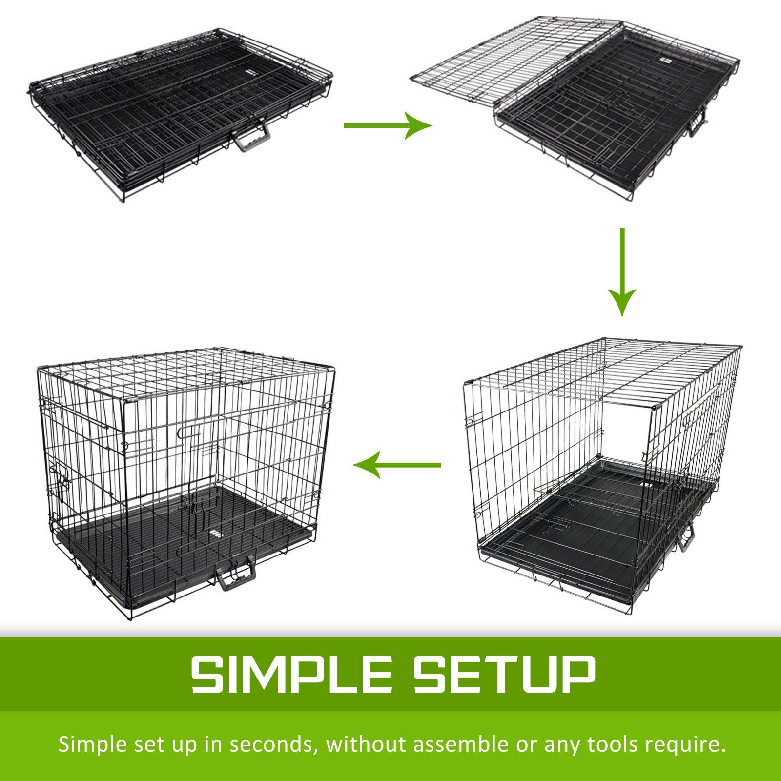 Paw Mate Wire Dog Cage Foldable Crate Kennel 42in with Tray - Pet Parlour Australia