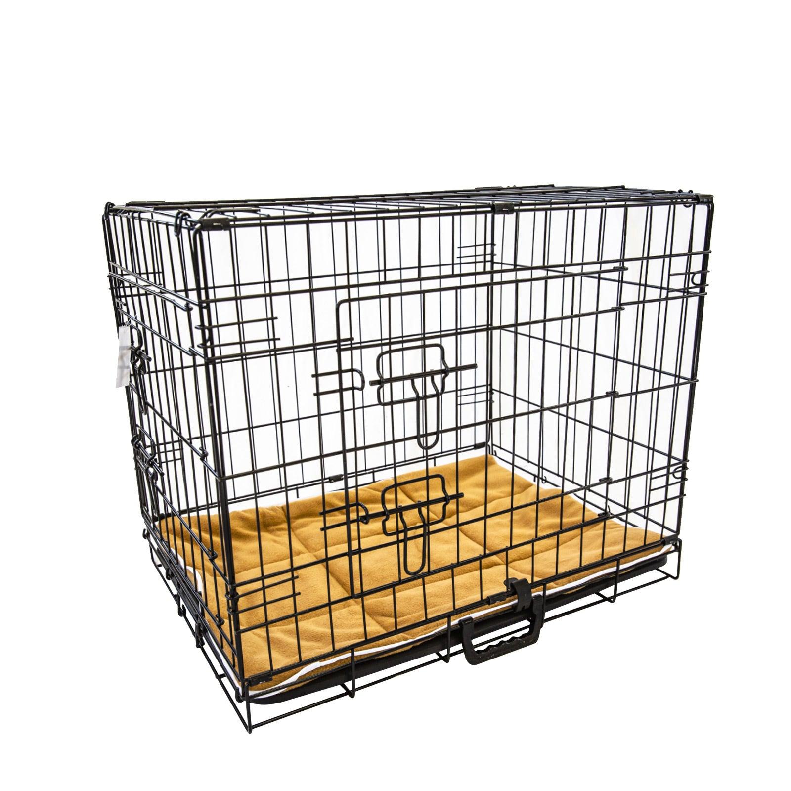 Paw Mate Wire Dog Cage Foldable Crate Kennel 30in with Tray + Cushion Mat Combo - Pet Parlour Australia